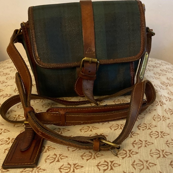 VTG RALPH LAUREN Black Watch Plaid Crossbody Bag - Picture 7 of 8